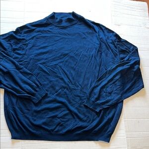 VTG-tricots st Raphael-men’s-L-blue-Mockneck, Grandpa sweater made in Italy 80s.